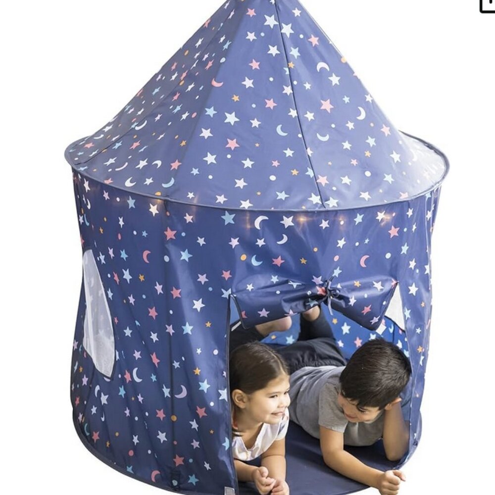 Kids Star & Moon Play Tent - Navy Blue